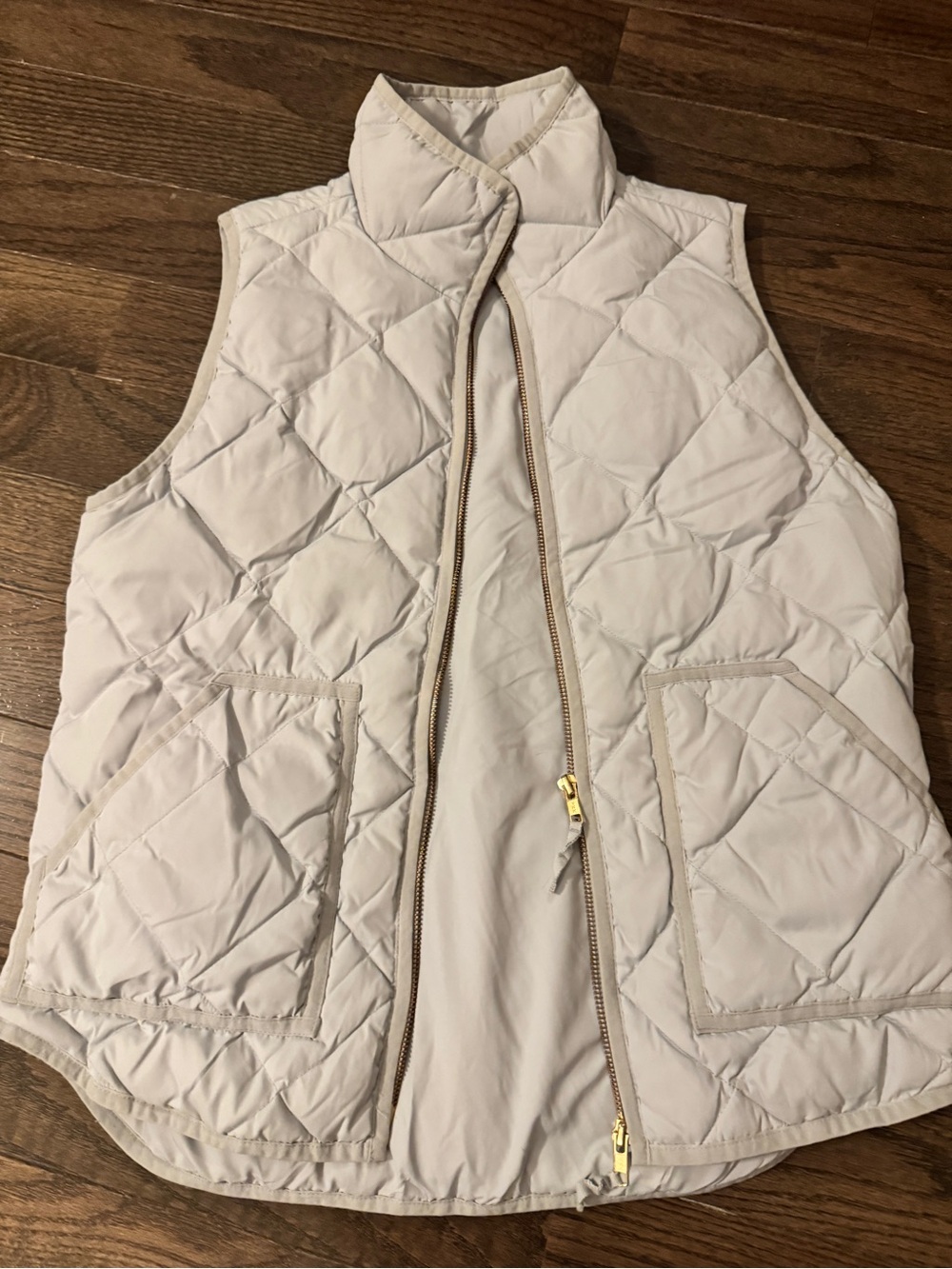 J. Crew Light Light Gray Quilted Puffer Vest